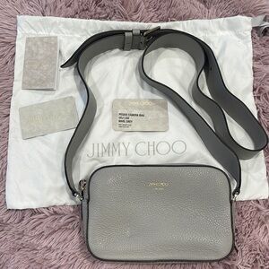 JIMMY CHOO Pegasi Crossbody Camera Bag in Marl Grey